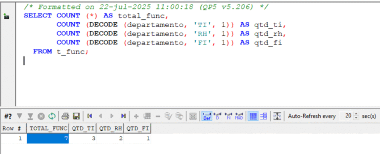 Oracle: uso do DECODE no SQL com exemplos e explicações - DBA Sobrinho