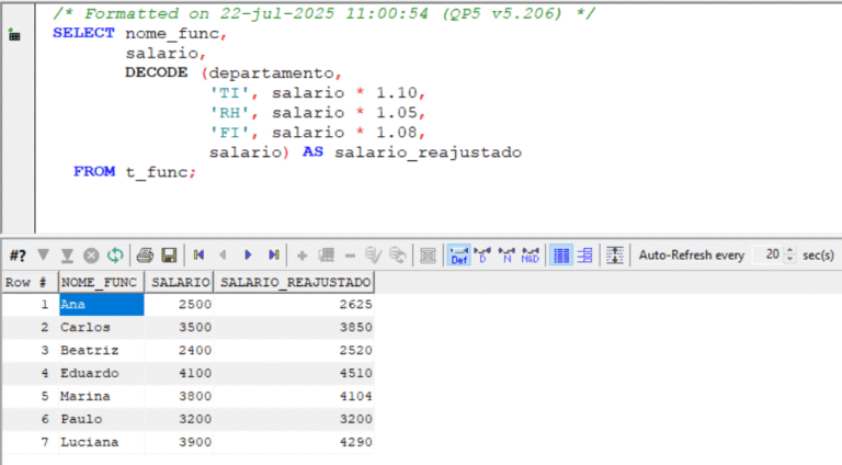 Oracle: uso do DECODE no SQL com exemplos e explicações - DBA Sobrinho